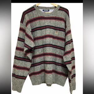 Tommy Hilfiger Mens XL Crew Neck Wool Forest Granola Grunge Indie Sustainable